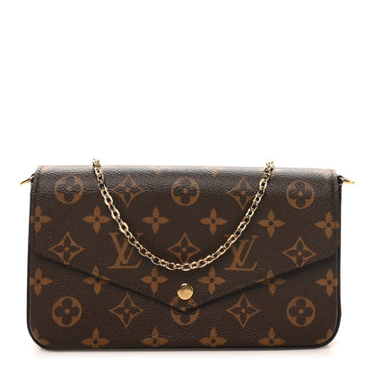 Louis Vuitton Monogram Pochette Felicie Chain Wallet Fuchsia 1 of 10