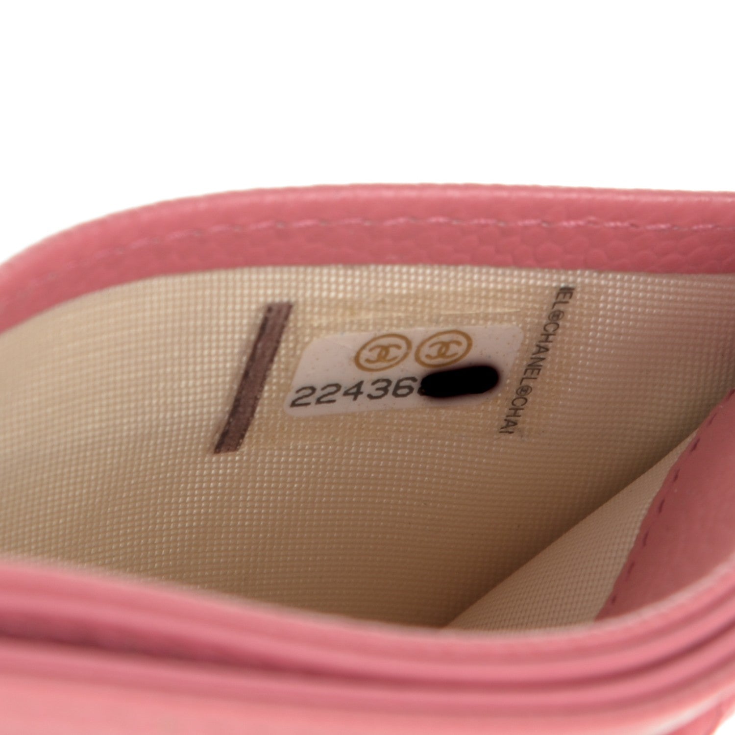 Chanel Caviar Chevron Quilted Card Holder Pink 8 of 8