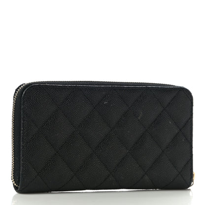 Chanel Caviar Quilted Medium Zip Around Wallet Black 3 of 14