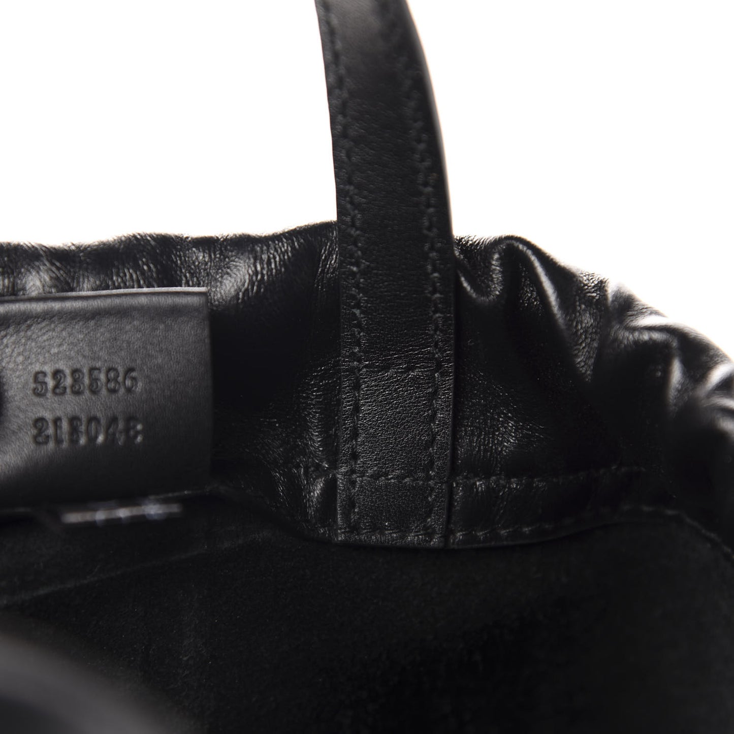 Calfskin Logo Drawstring Backpack Black