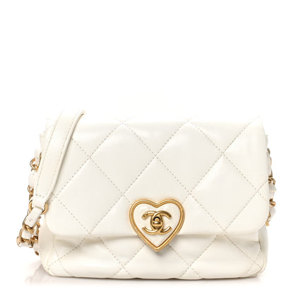 Chanel Lambskin Plexiglass Quilted Coco Love Mini Flap White 2 of 19
