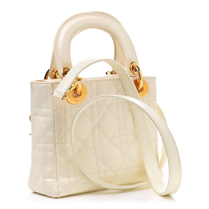Christian Dior Patent Cannage Mini Lady Dior Ivory 3 of 15