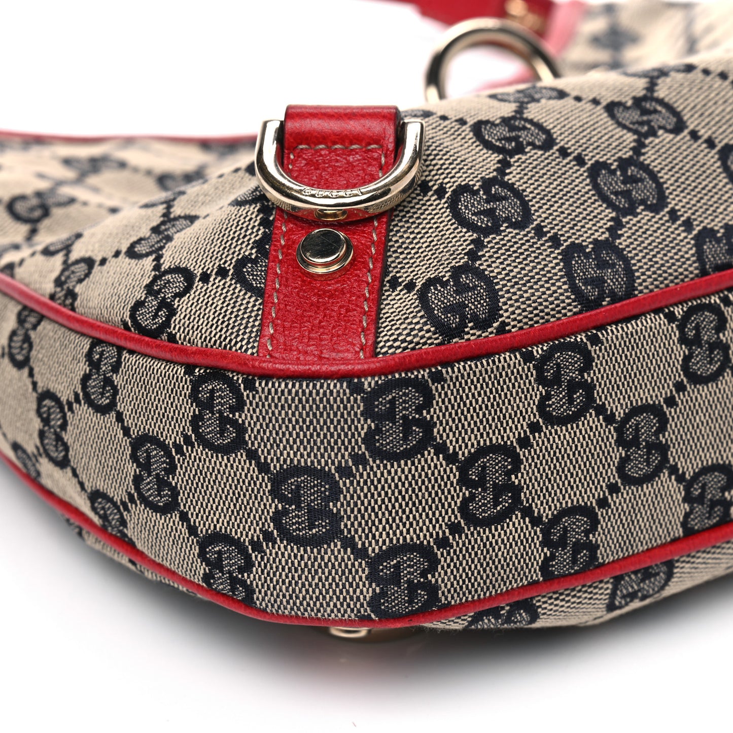 Monogram Medium Abbey D Ring Hobo Navy Red