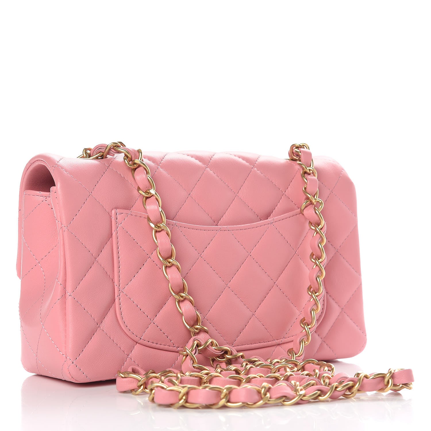 Chanel Lambskin Quilted Mini Rectangular Flap Pink 3 of 12