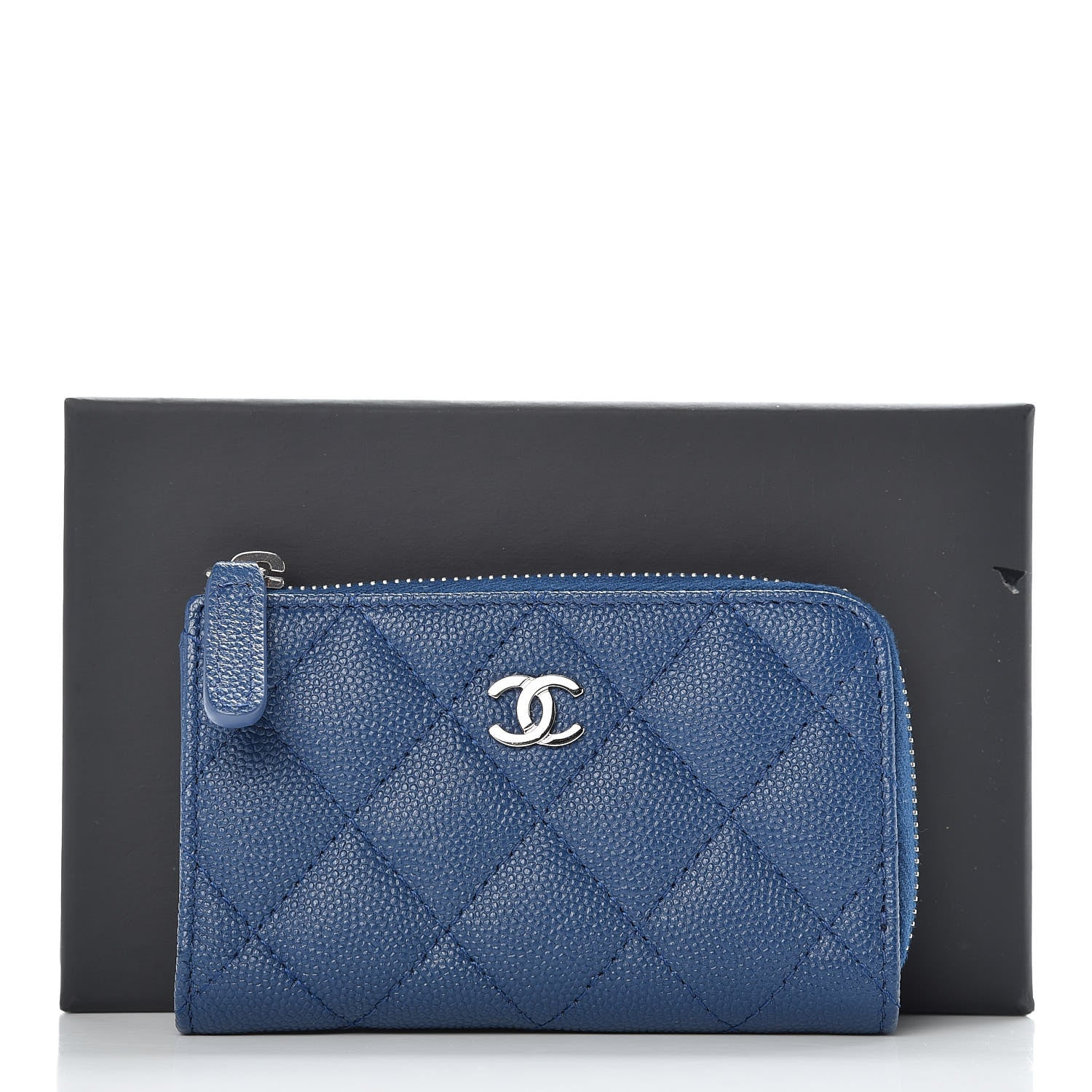 Chanel Caviar Quilted Key Holder Case Blue 8 of 8