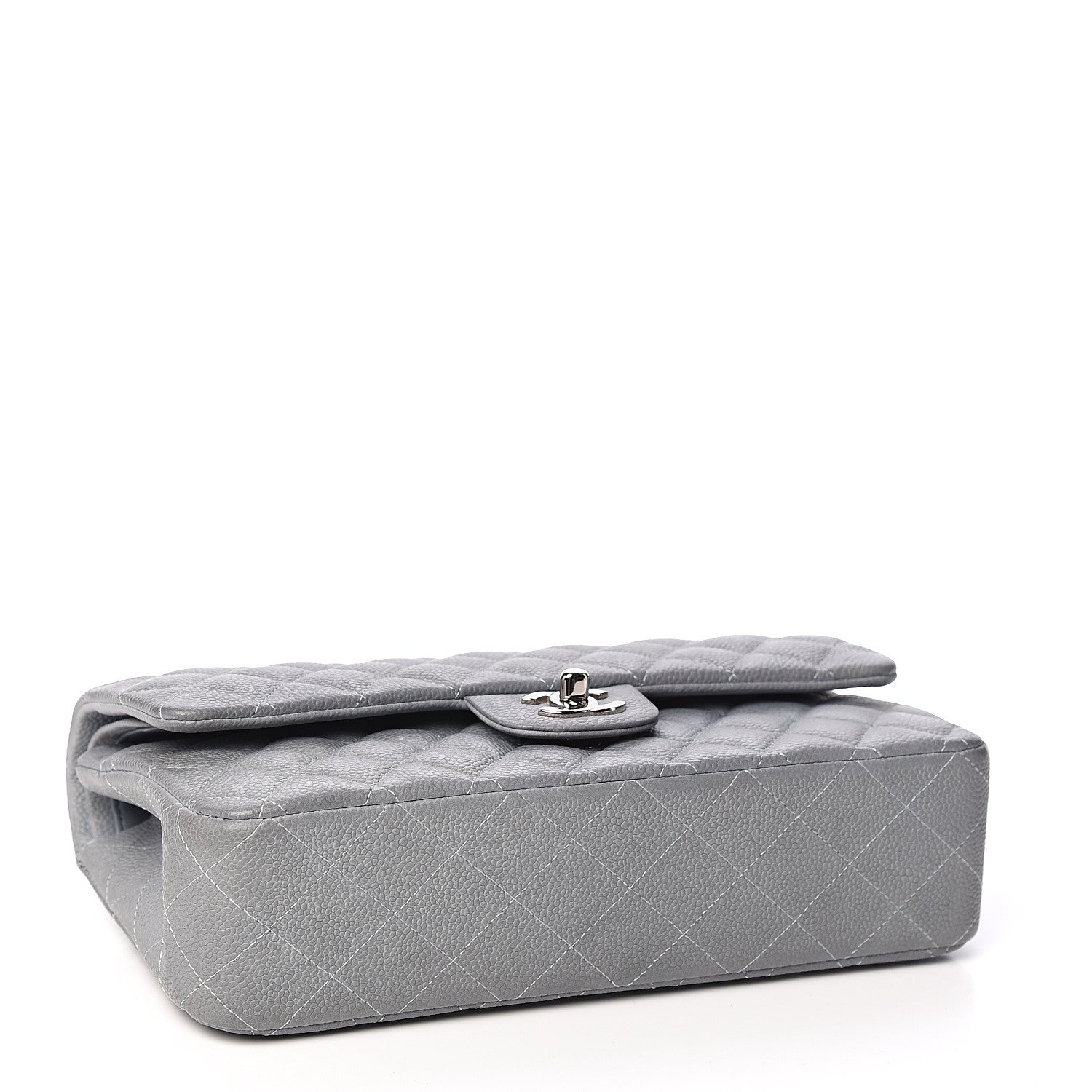 Chanel Iridescent Caviar Quilted Medium Double Flap Grey 3 of 9
