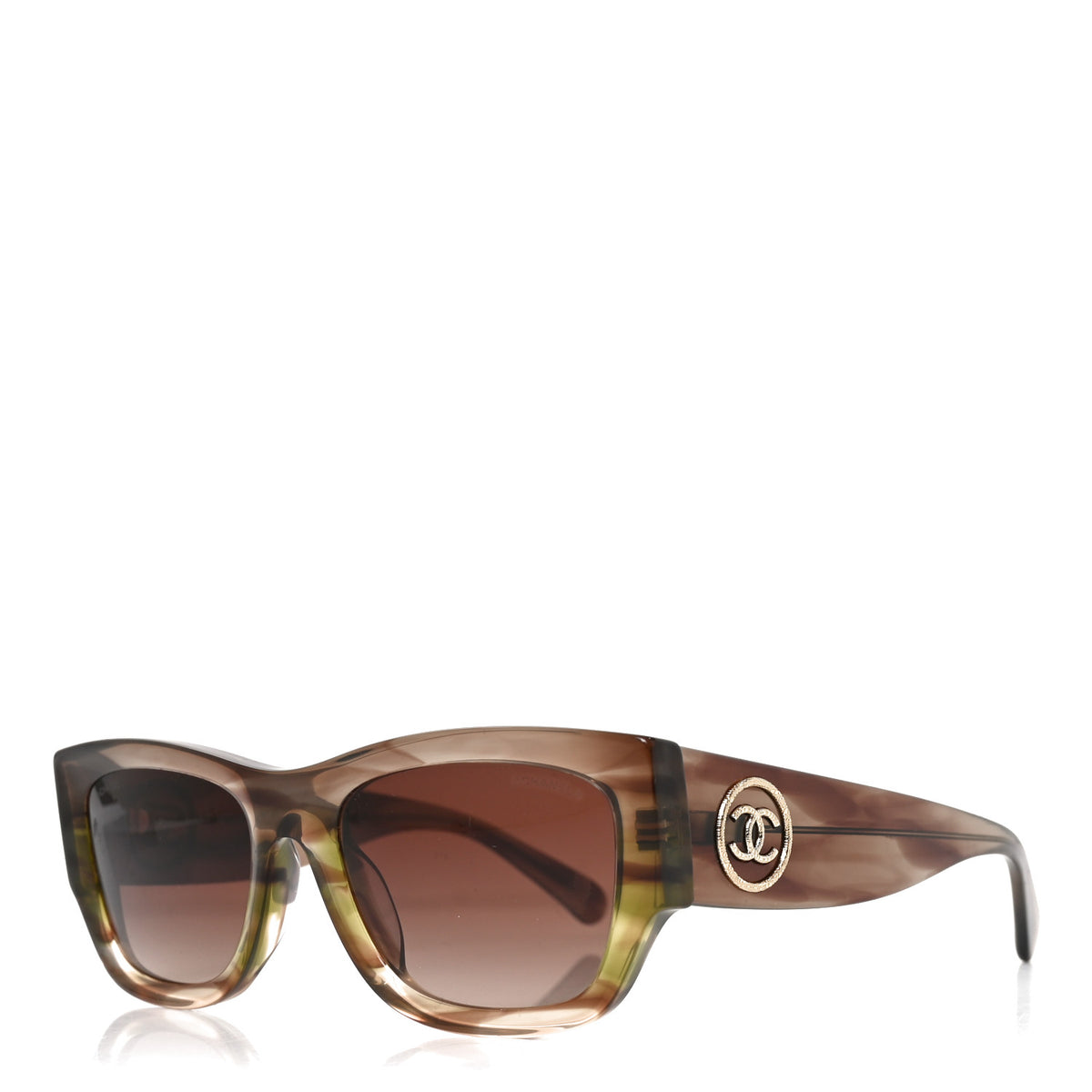 Chanel Acetate Rectangle Sunglasses 5507-A Brown Orange 1 of 14