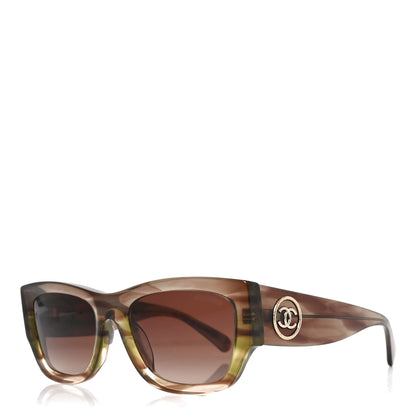 Chanel Acetate Rectangle Sunglasses 5507-A Brown Orange 1 of 14