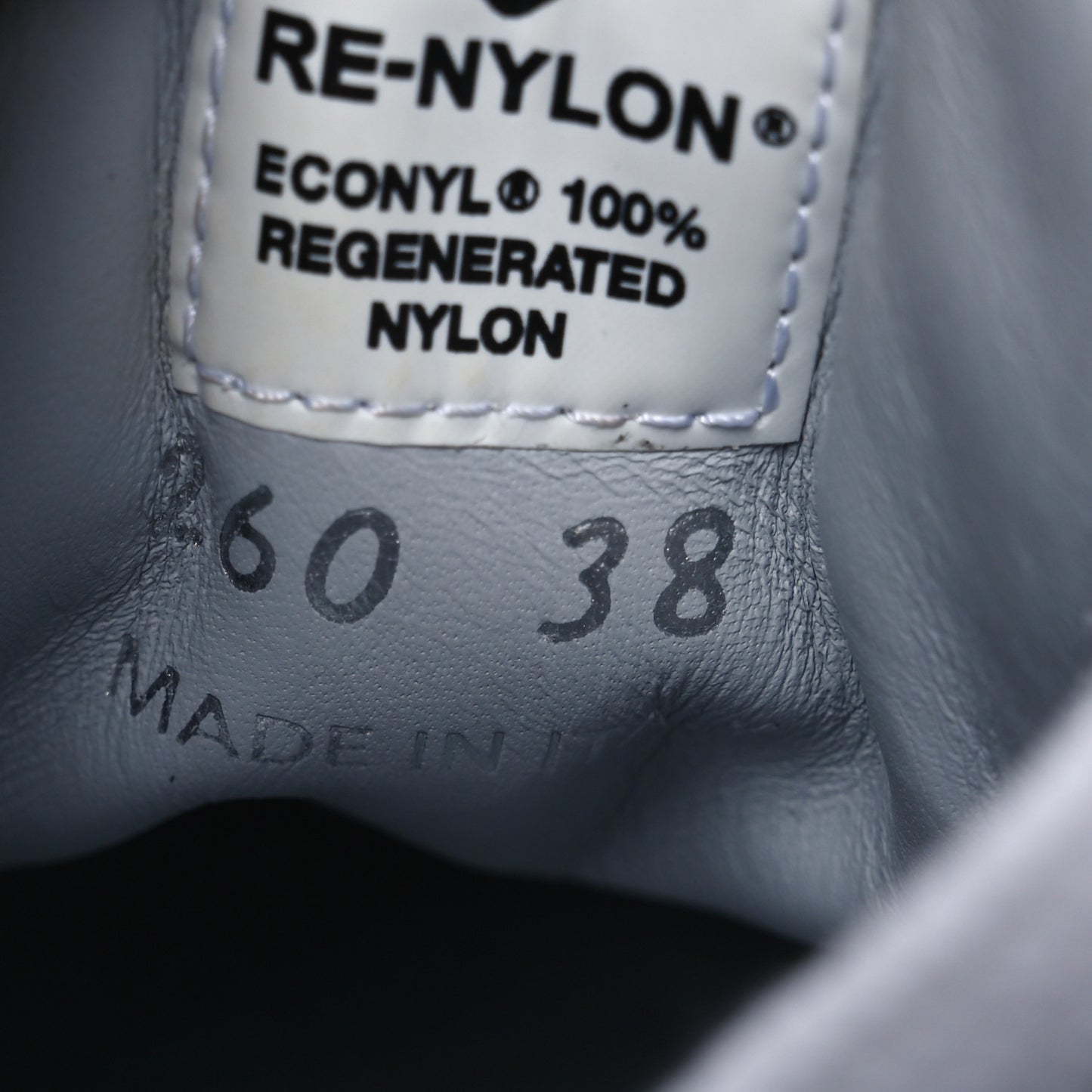 Re-Nylon Gabardine Triangle Logo Double Wheel 50mm Sneakers 38 Cielo