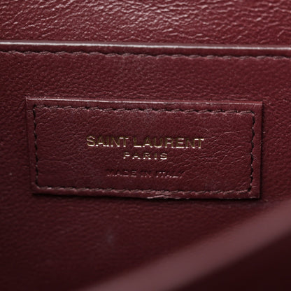 Saint Laurent Smooth Calfskin Medium Classic Monogram Cassandra Top Handle Black Rouge Legion 6 of 14