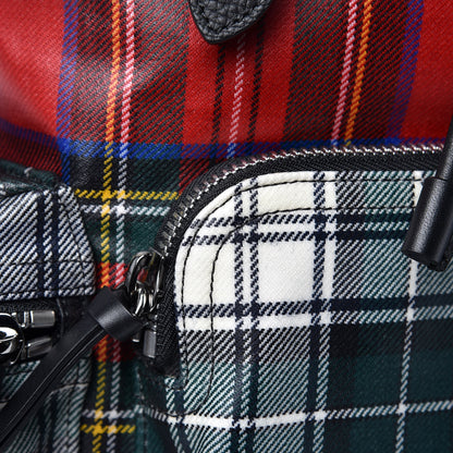Burberry Laminated Tartan Patchwork Medium Rucksack Backpack Military Red 8 of 9