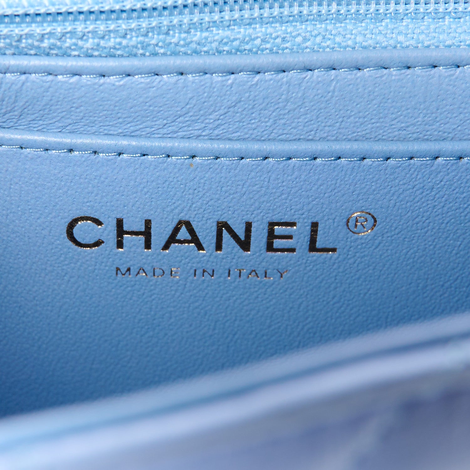 Chanel Lambskin Quilted Mini Rectangular Flap Light Blue 6 of 12