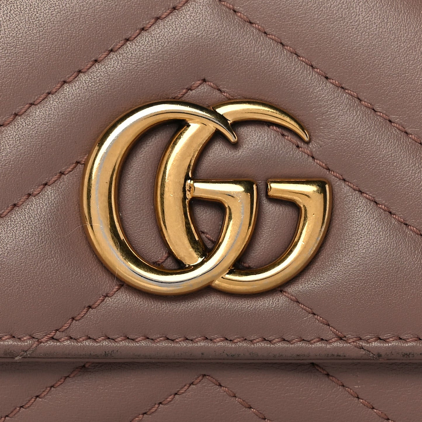 Calfskin Matelasse GG Marmont Continental Wallet Porcelain Rose