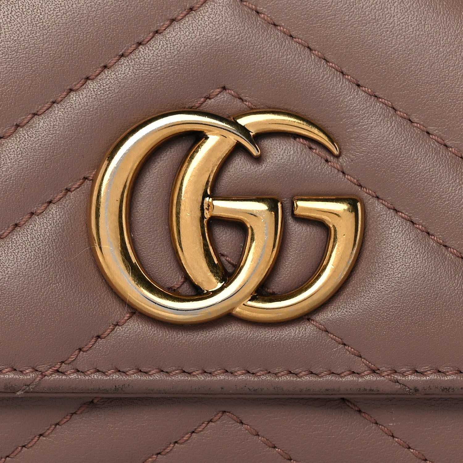 Gucci Calfskin Matelasse GG Marmont Continental Wallet Porcelain Rose 12 of 13