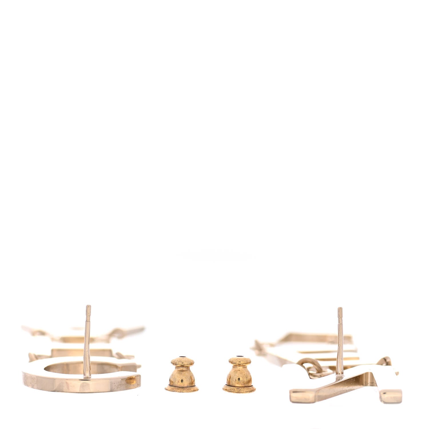 Chanel Metal Cha-Nel Logo Drop Earrings Gold 3 of 4