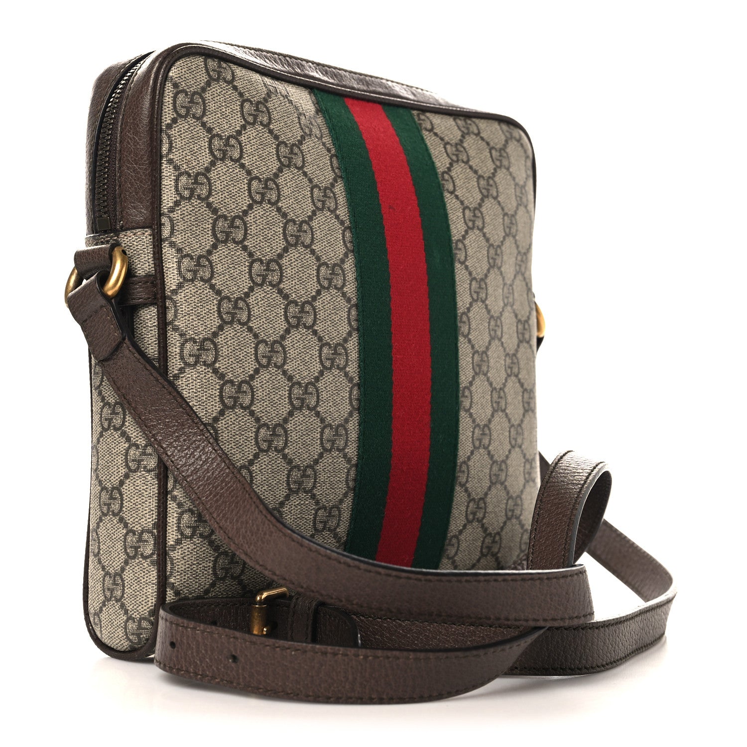 Gucci GG Supreme Monogram Web Small Ophidia Messenger Bag Brown 3 of 11