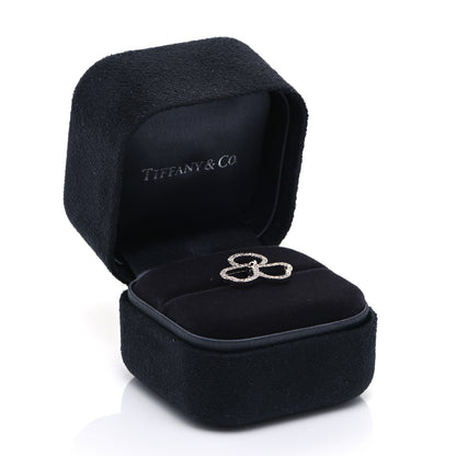Tiffany Platinum Diamond Open Paper Flowers Ring 54 7 5 of 5