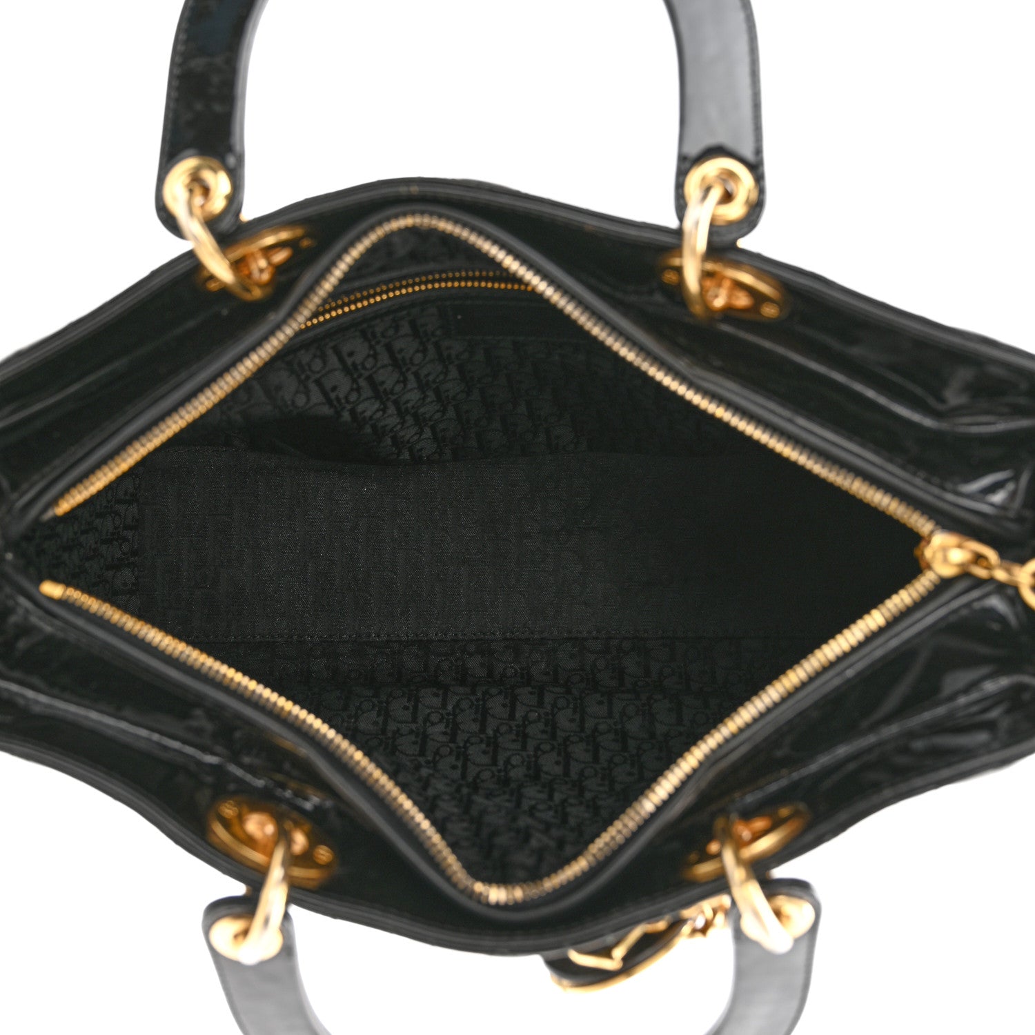 Christian Dior Patent Cannage Large Lady Dior Black 5 of 10