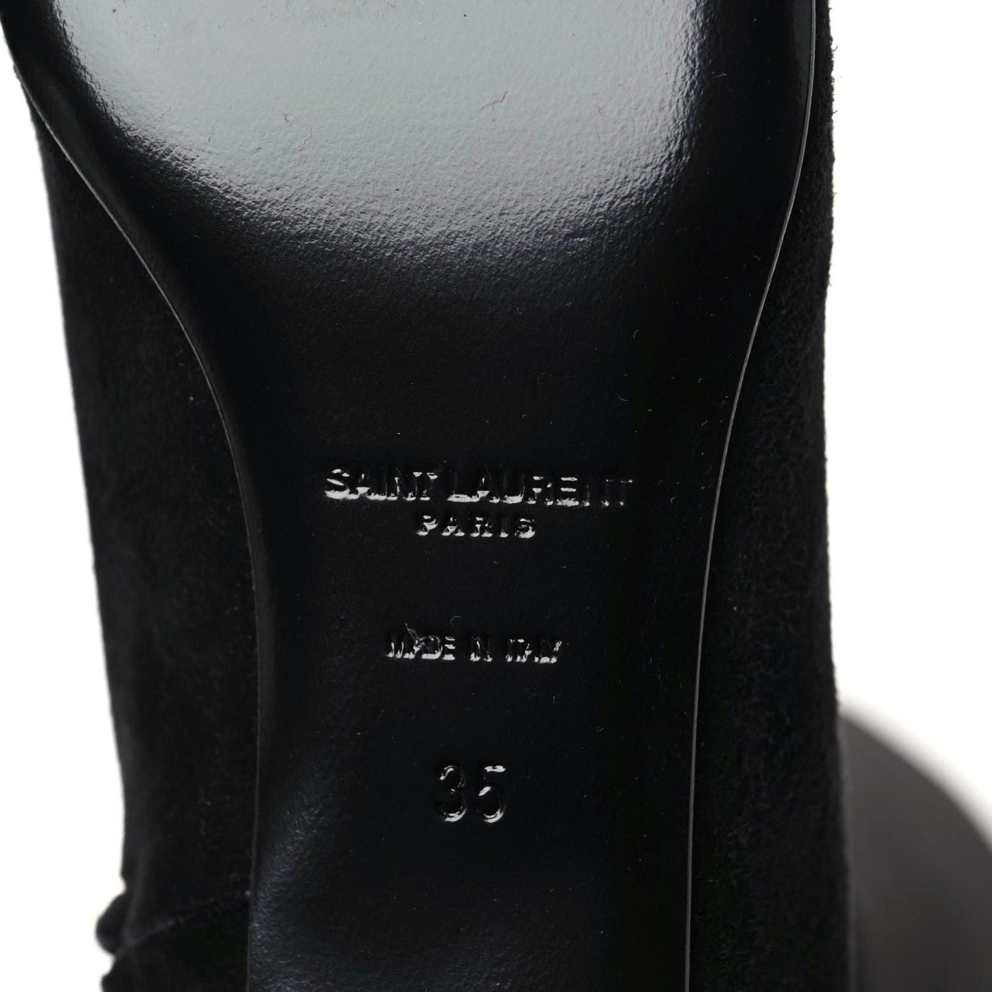 Suede Goatskin BB 20 Over The Knee Fringed Boots 35 Black