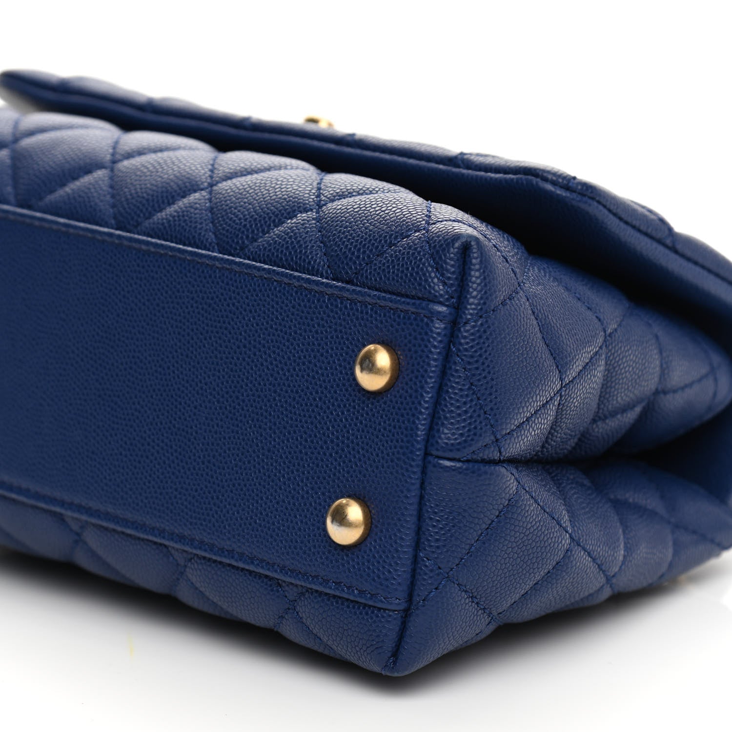 Chanel Caviar Elaphe Quilted Mini Coco Handle Flap Blue 9 of 9