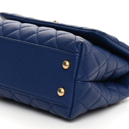 Chanel Caviar Elaphe Quilted Mini Coco Handle Flap Blue 9 of 9