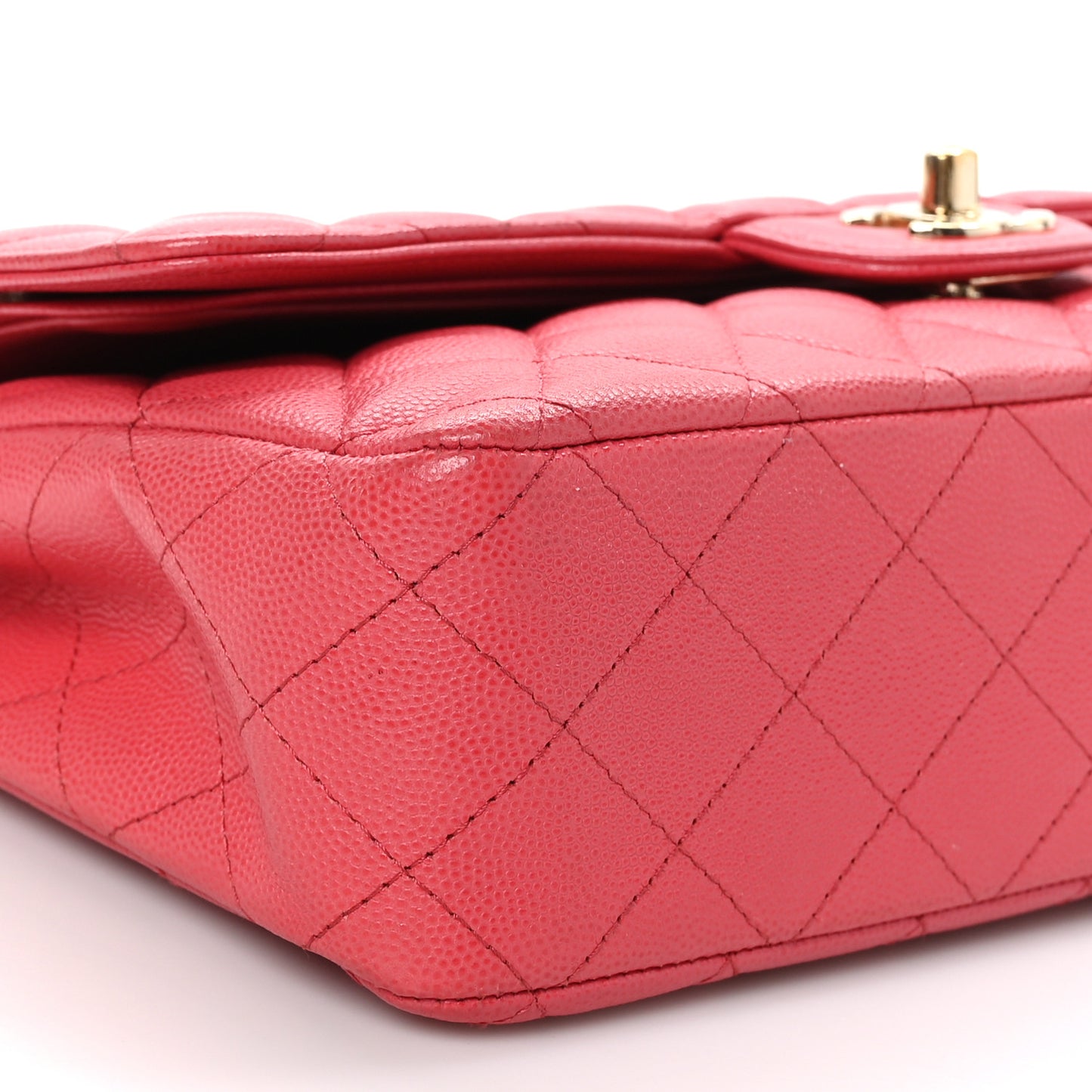 Caviar Quilted Medium Double Flap Dark Pink
