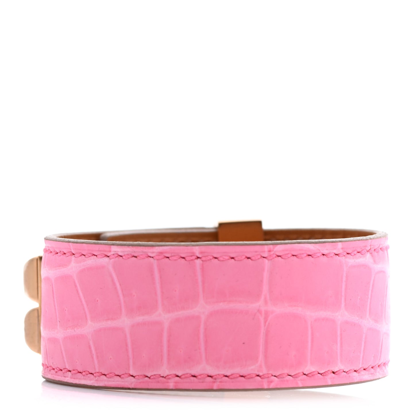 Matte Niloticus Crocodile Collier De Chien CDC 24 Bracelet T1 Rose Bubblegum