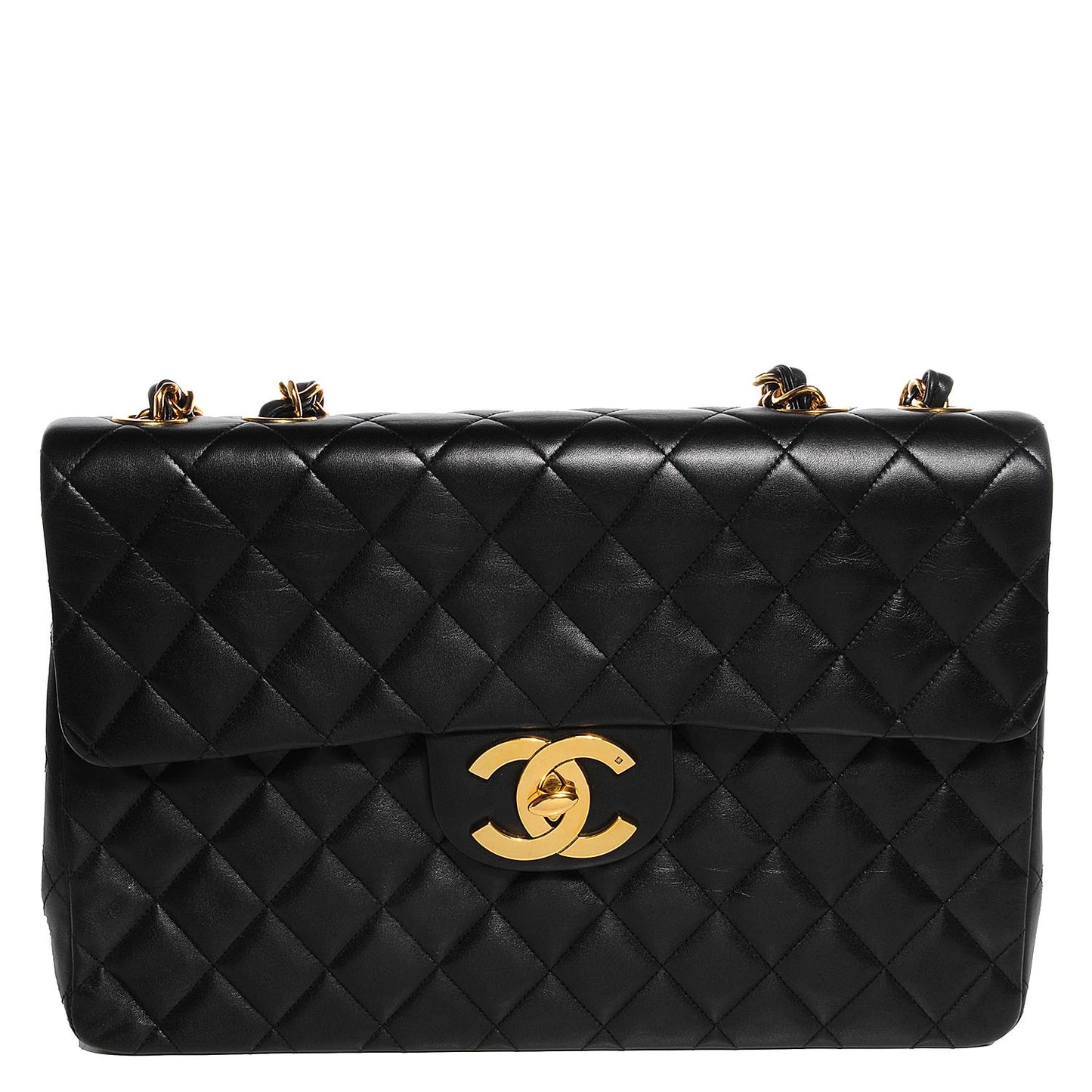 Lambskin XL Jumbo Flap Black
