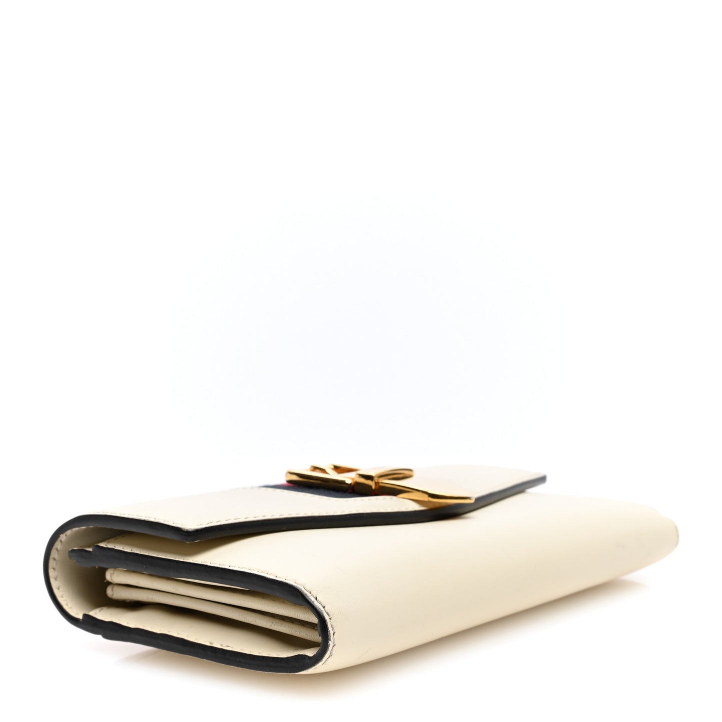 Calfskin Sylvie Continental Wallet White