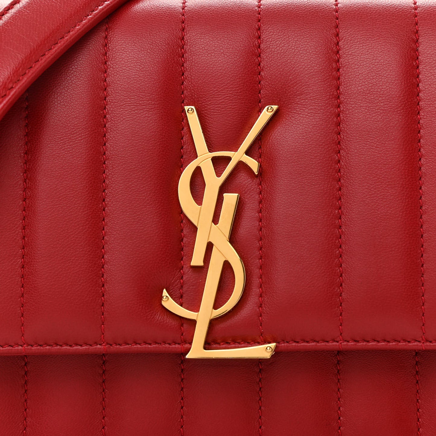 Lambskin Matelasse Monogram Small Vicky Chain Bag Red
