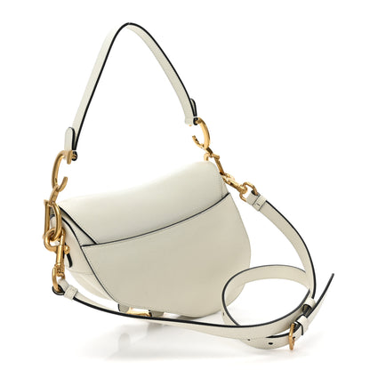 Christian Dior Grained Calfskin Saddle Bag With Strap Latte 3 of 13