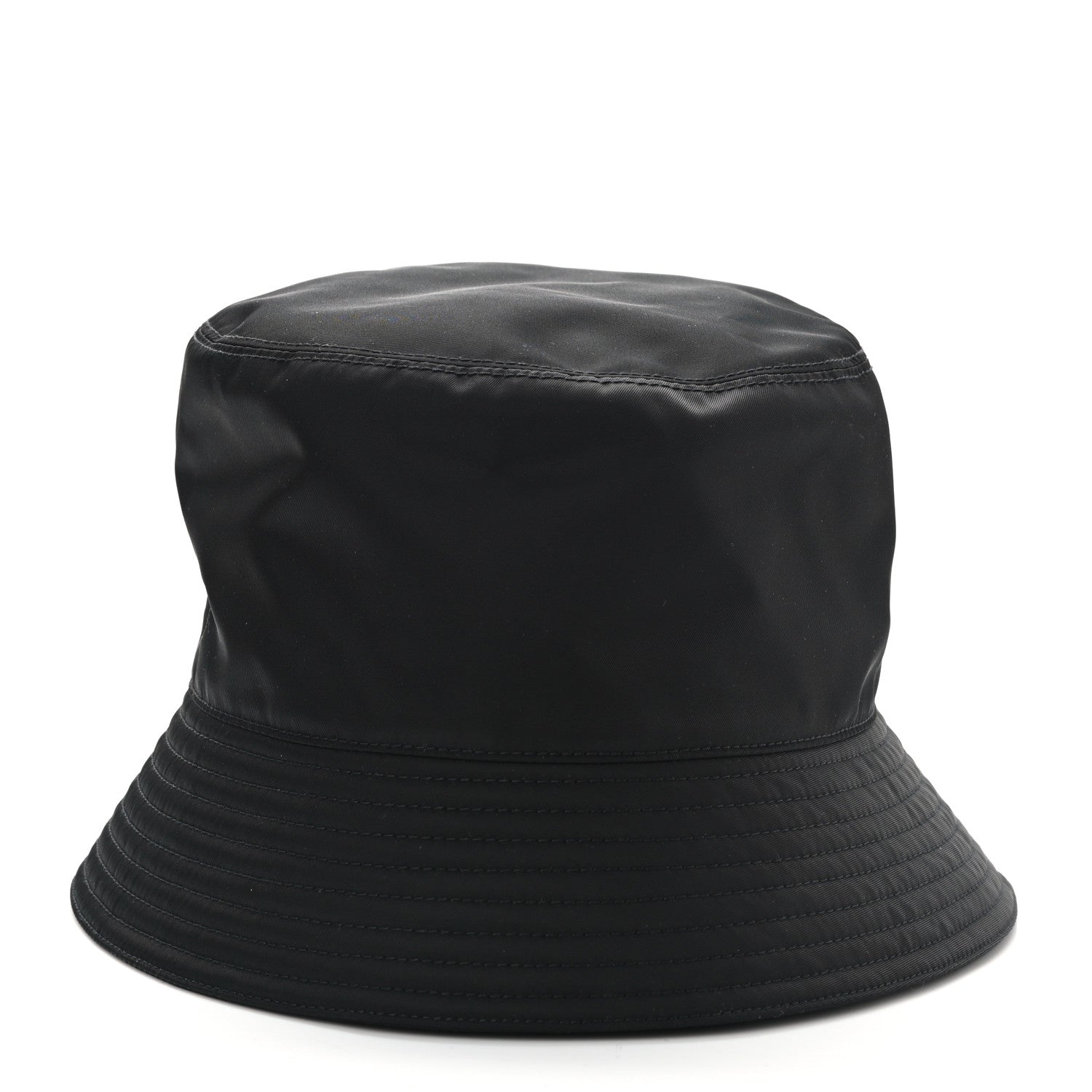 Prada Re-Nylon Metal Triangle Logo Womens Bucket Hat L Black 5 of 8