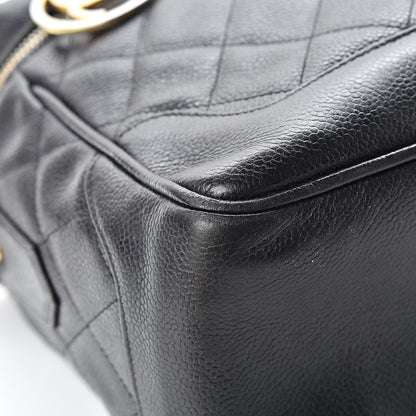 Chanel Caviar Quilted Vanity Train Case Shoulder Bag Black 10 of 22