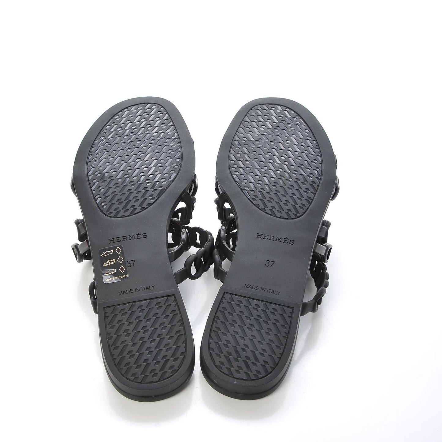 Rubber Chaine d'Ancre Nude Sandals 37 Black