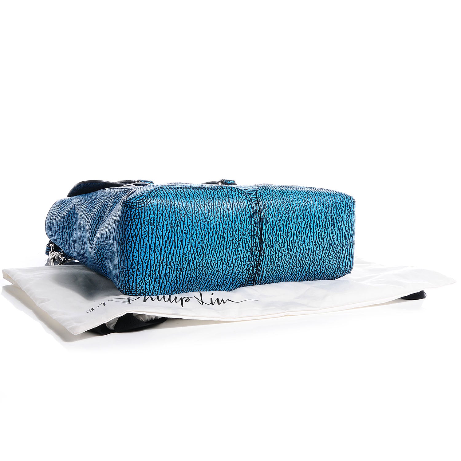 3.1 Phillip Lim 3.1 Shark Embossed Leather Medium Pashli Satchel Turquoise 4 of 11