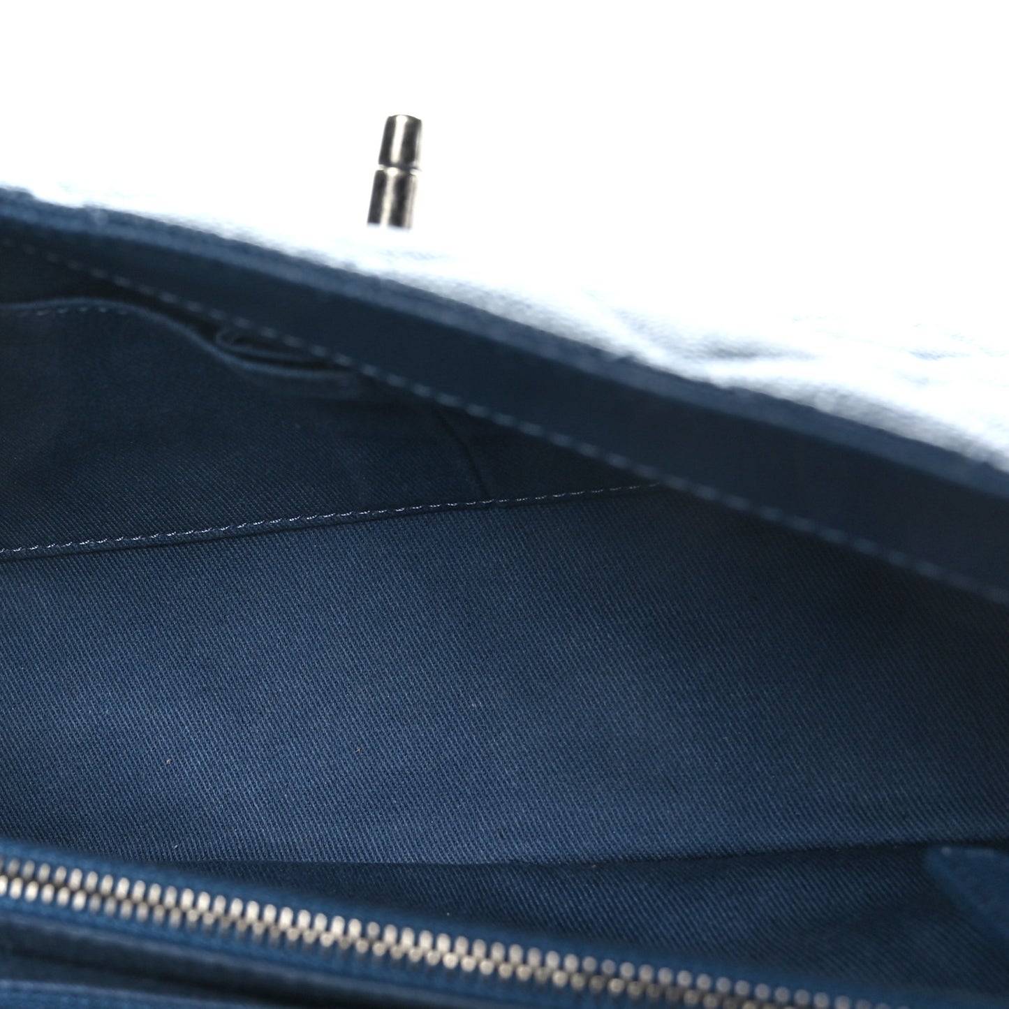 Caviar Quilted Small Coco Handle Flap Blue
