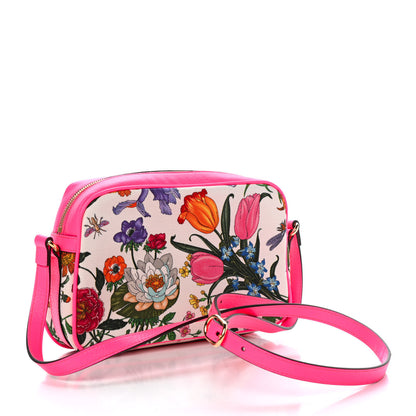 Gucci Canvas Flora Floral Shoulder Bag White Fuchsia Fluo 3 of 7