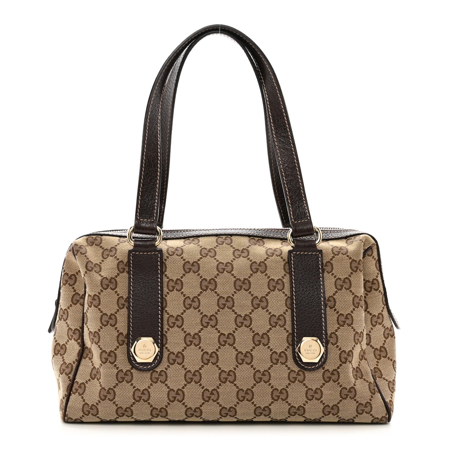 Gucci Monogram Small Charmy Boston Dark Brown 1 of 13