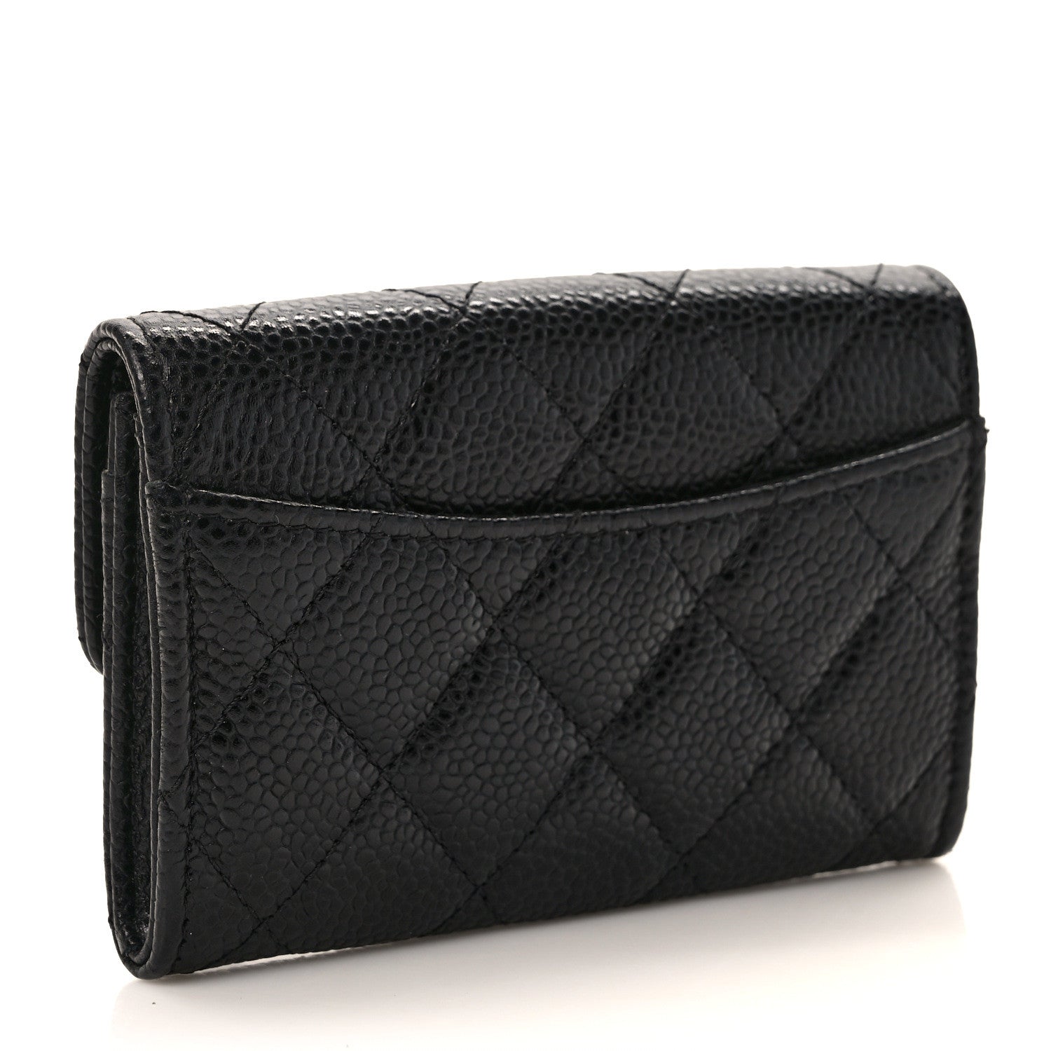 Chanel Caviar Quilted Flap Card Holder Wallet Black 3 of 8