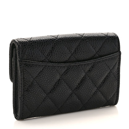 Chanel Caviar Quilted Flap Card Holder Wallet Black 3 of 8
