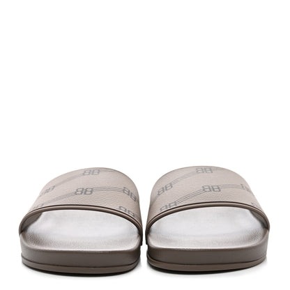 Balenciaga Rubber Allover Logo Womens Pool Wedge Slide Sandals 38 Dark Mink 2 of 8