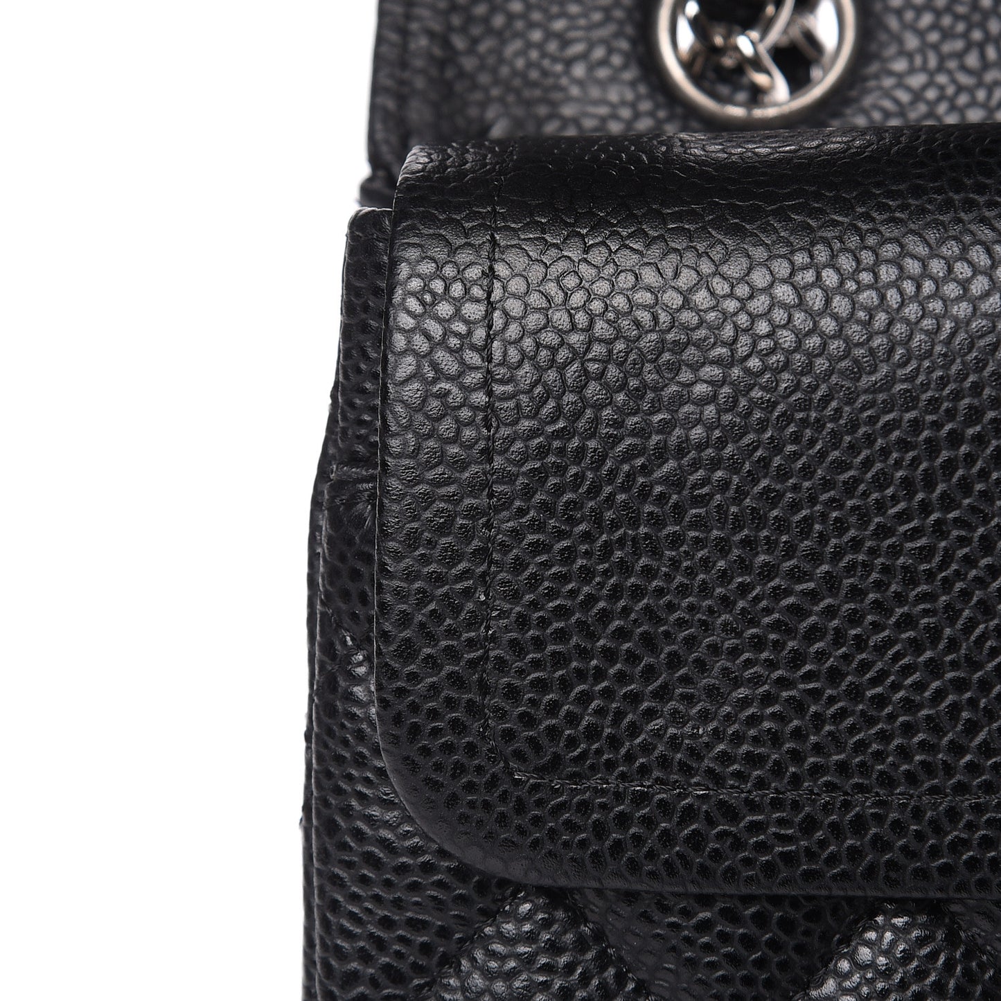 Caviar Quilted Small Double Flap Black