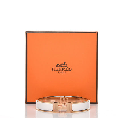 Hermes Enamel Narrow Clic Clac H Bracelet GM White 7 of 7
