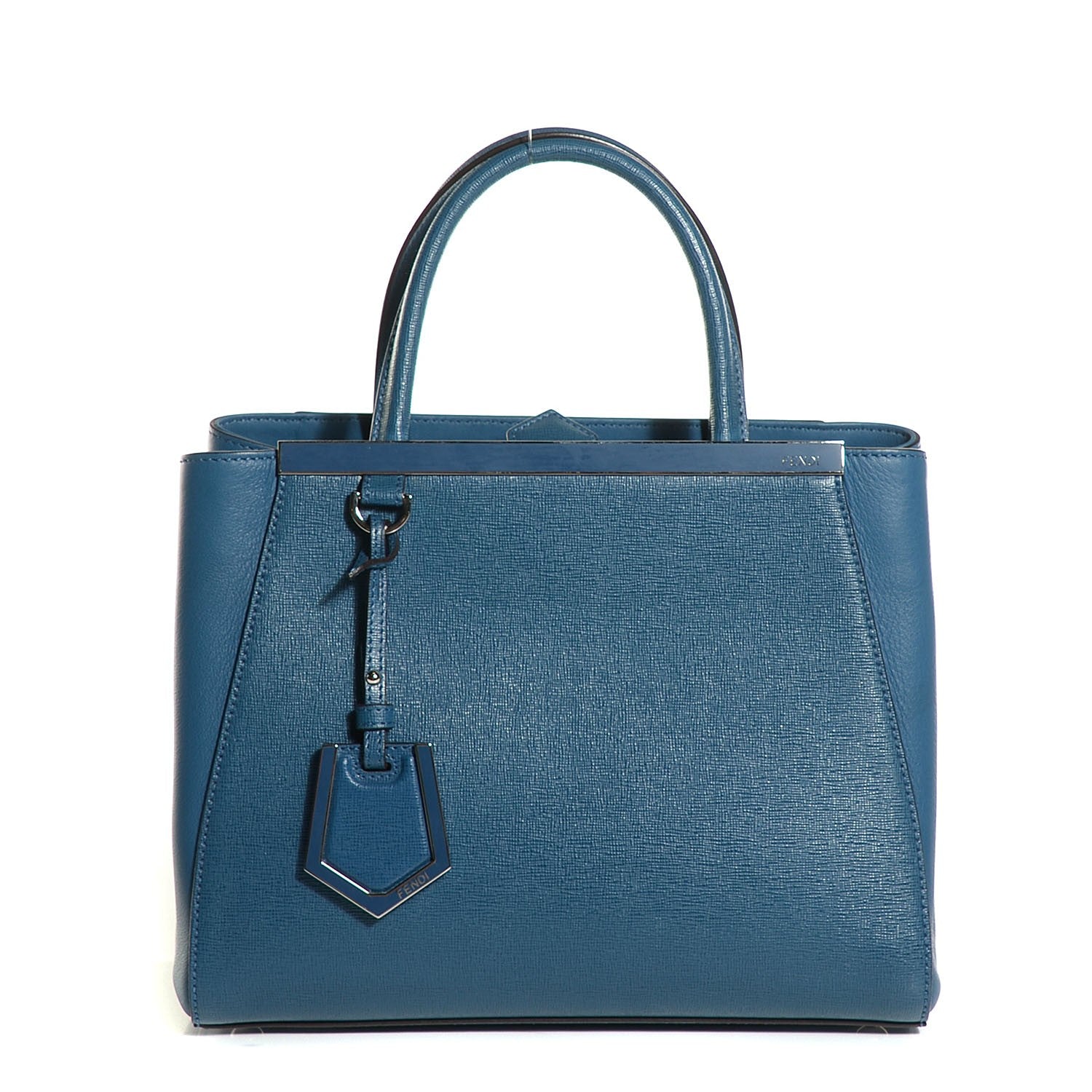 Fendi Vitello Elite Petite 2Jours Tote Blue Cobalto 1 of 9