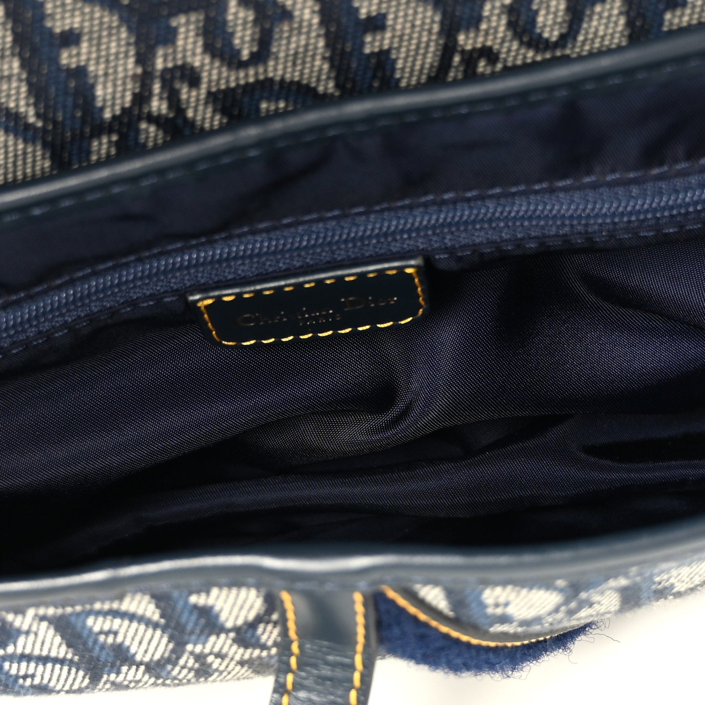 Monogram Double Saddle Bag Navy Blue