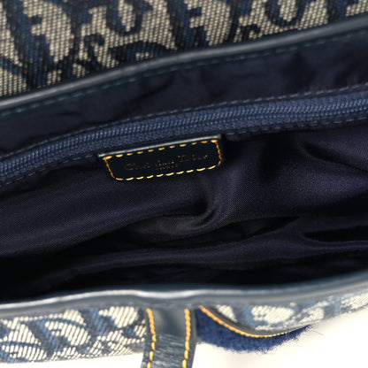 Christian Dior Monogram Double Saddle Bag Navy Blue 5 of 9