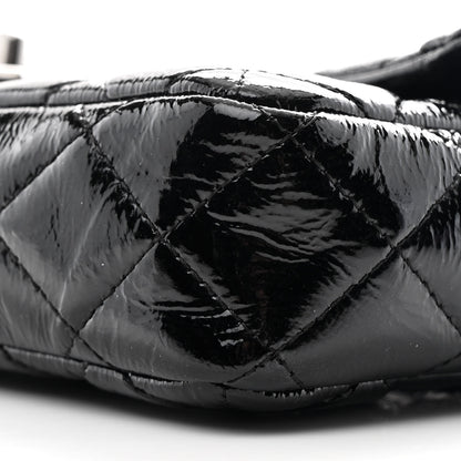 Chanel Crinkled Patent Quilted East West Flap Black 9 of 10