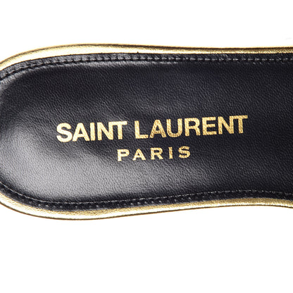 Saint Laurent Metallic Lambskin Gia 05 Ankle Sandals 37 Oro 7 of 8