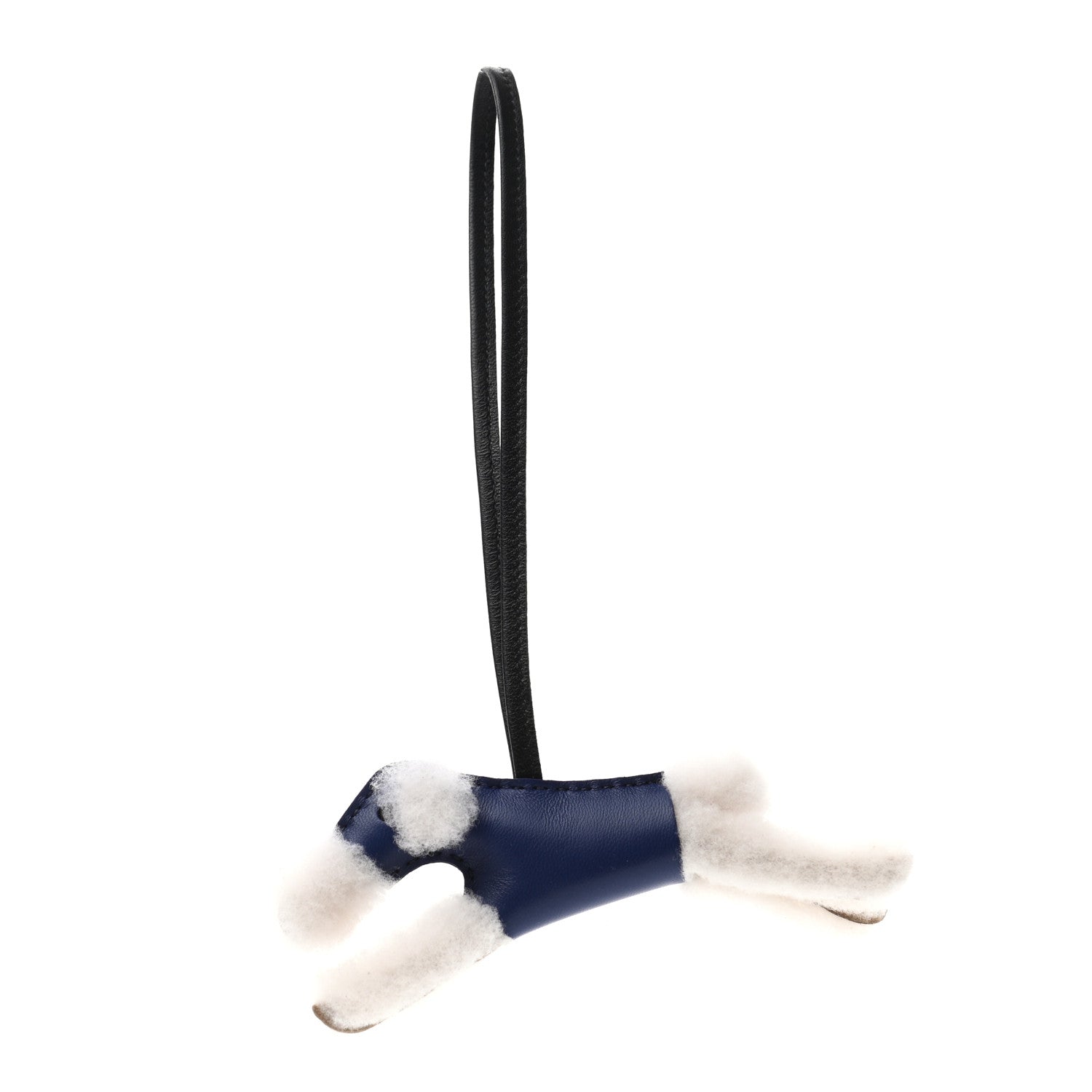 Hermes Milo Lambskin Shearling Budy Charm Bleu Saphir 1 of 3