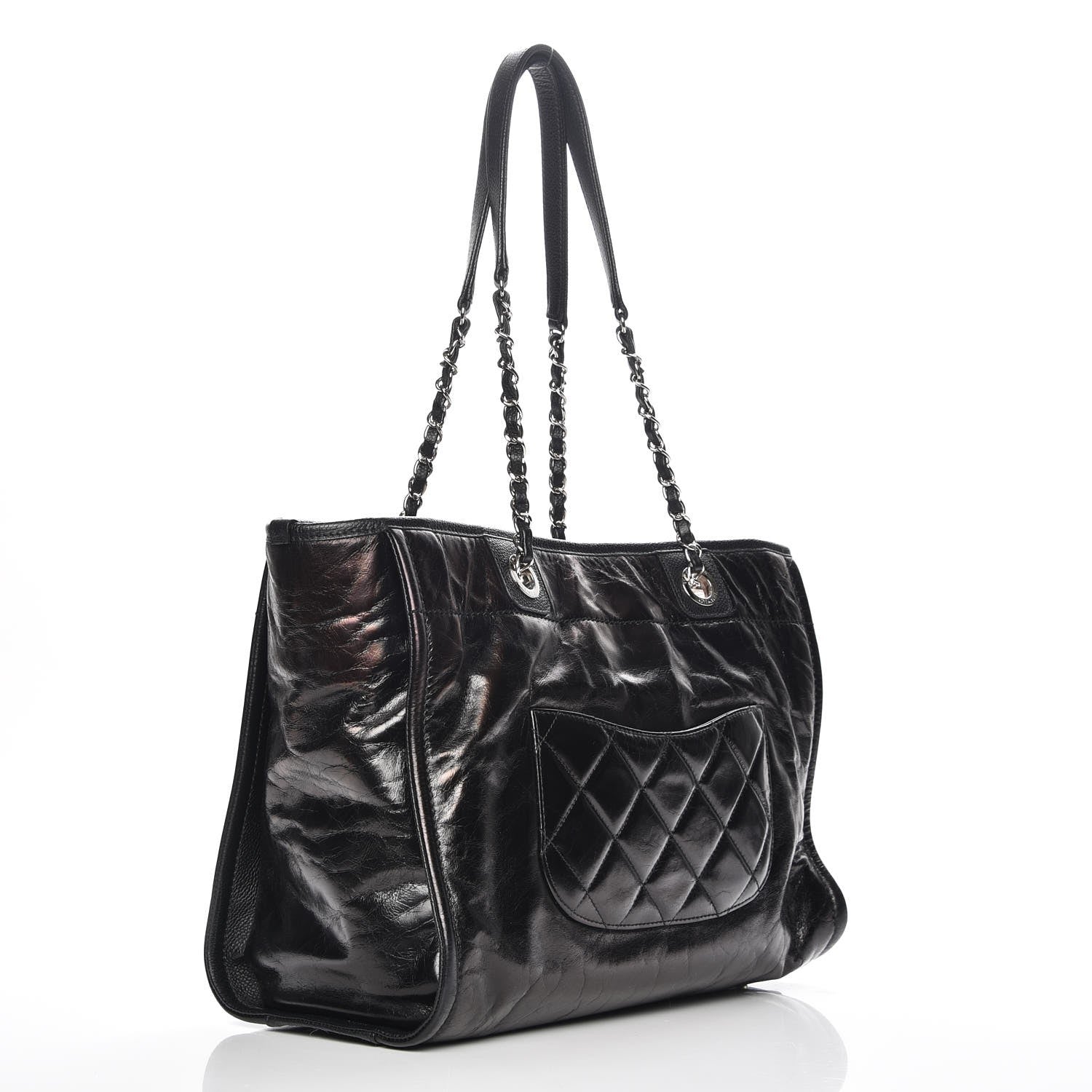 Chanel Glazed Calfskin Small Deauville Tote Black 3 of 7